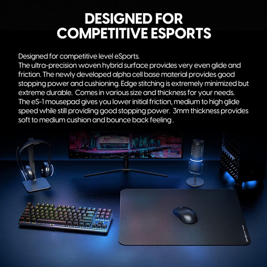 Pulsar ES1 Black eSports Gaming Mousepad