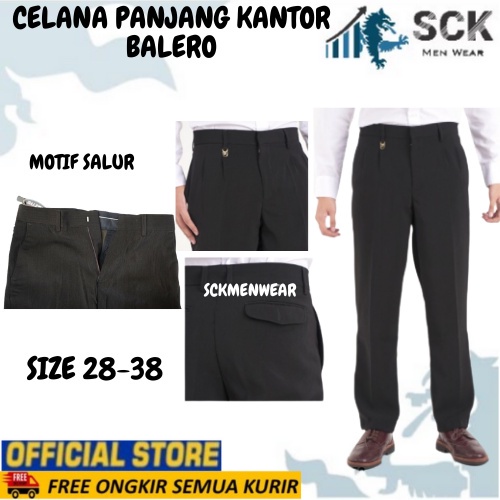 Celana Panjang Basic BALERO Pria Model Reguler Standar size 28-38 / Pakaian Kerja Kantor Formal  - sckmenwear GROSIR