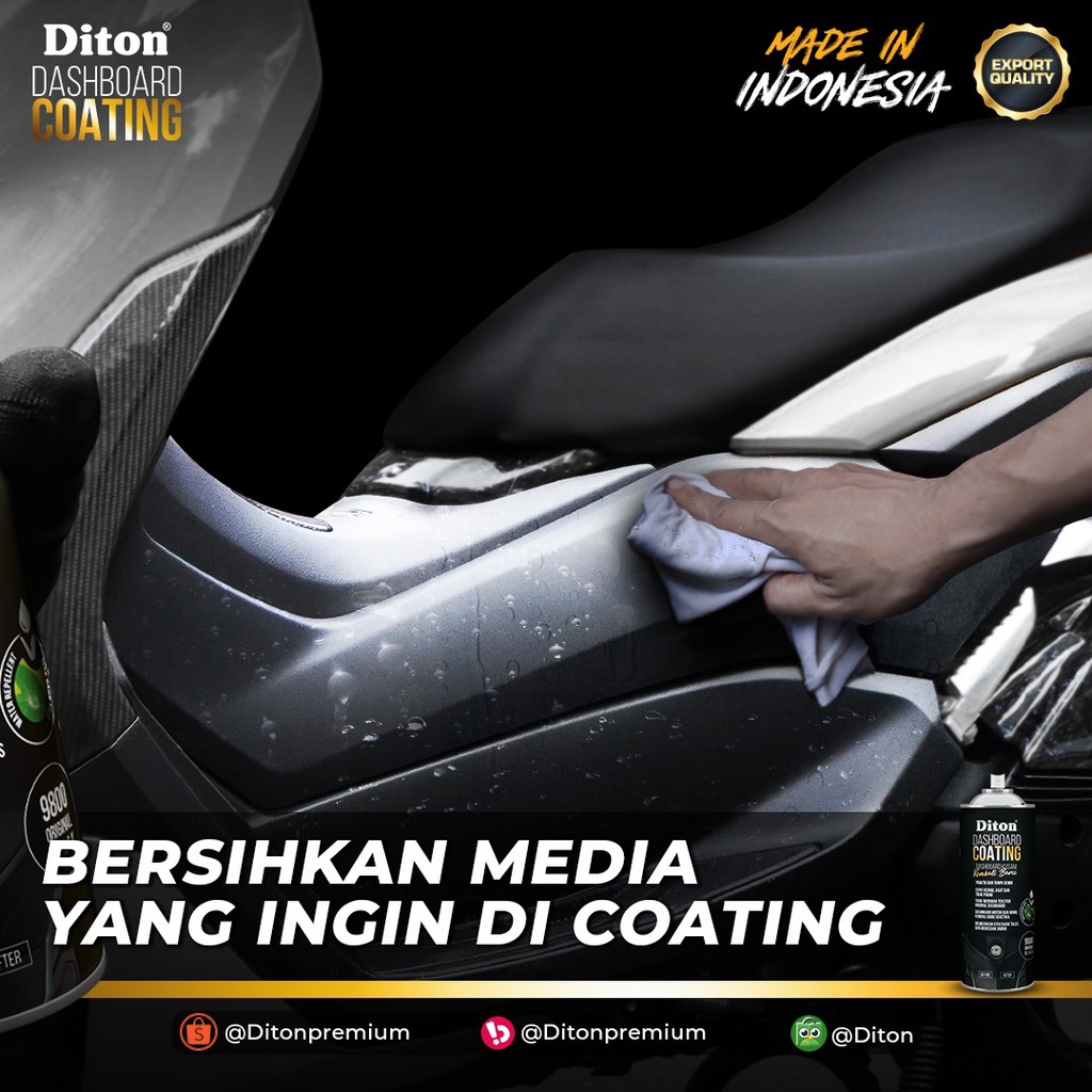 DASHBOARD COATING BLACK 9800 DITON PREMIUM VARIAN BARU 300ml/300cc Penghitam Dashboard