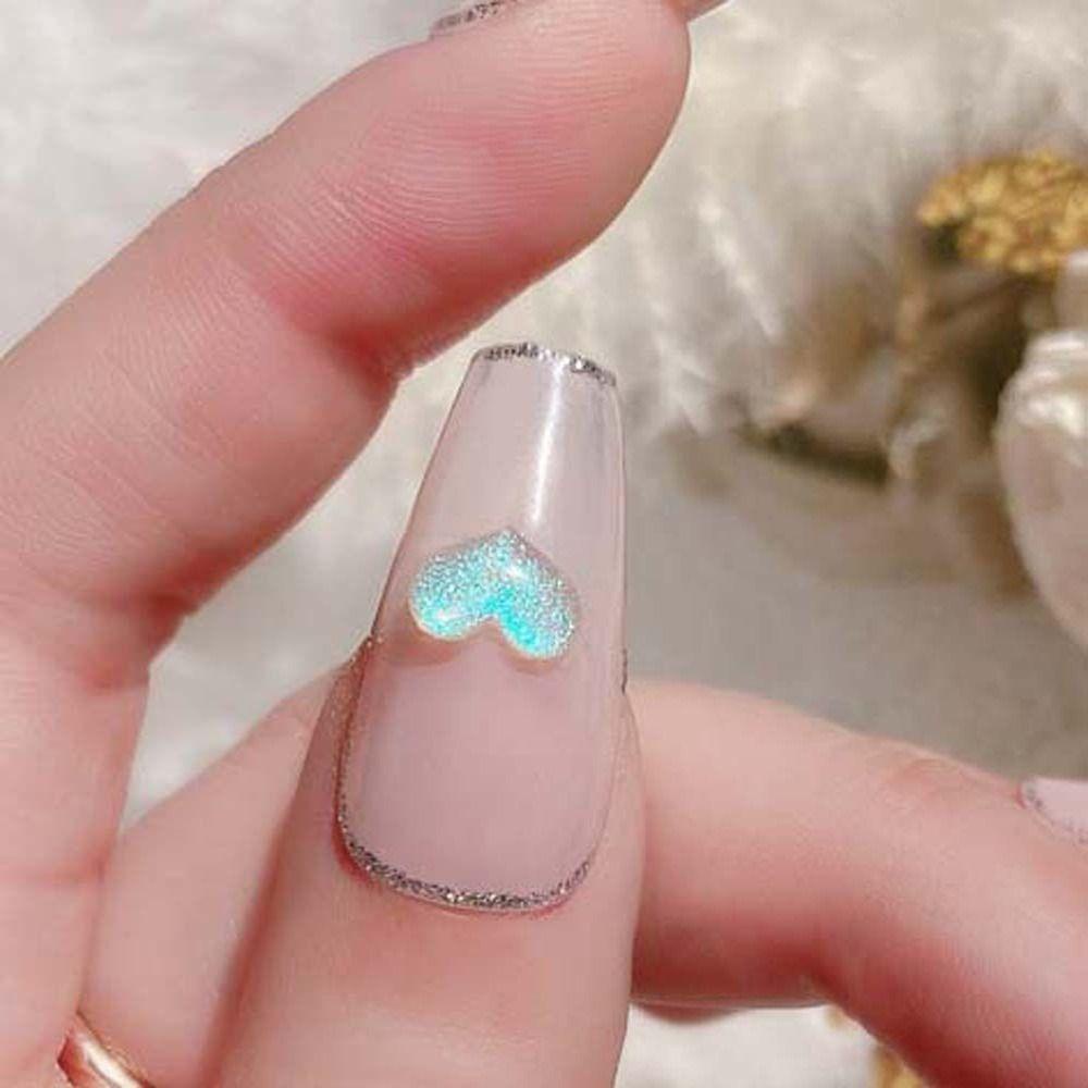 AUGUSTINA Agustina Jantung Dekorasi Kuku Pesona Kuku Fashion Cinta Hati Manikur Aksesoris Nail Art Perhiasan 3D Naill Art Drills