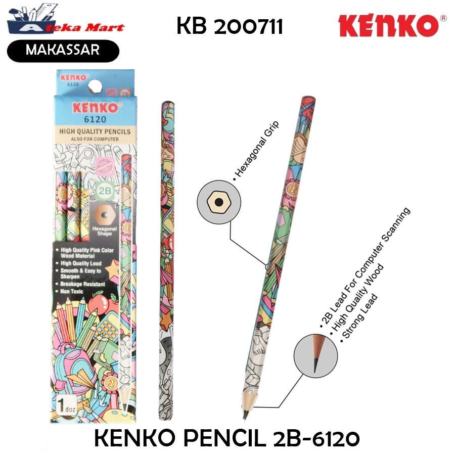 

[BOX/12PCS] KENKO PENSIL 2B 6120/PENCIL
