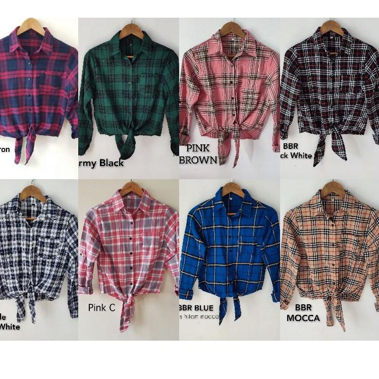← KEMEJA KOTAK IKAT/  CROP TOP / kemeja tali/ kemeja flanel crop / baju crop ❇