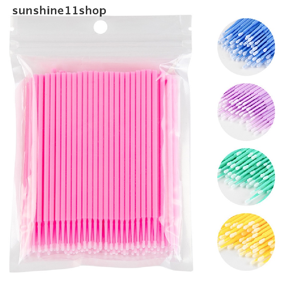 Sho 100pcs/lot Kuas Cat Touch-Up Up Paint Micro Brush Tips Auto Mini Head Brush N