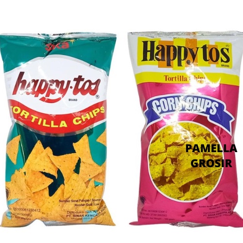 

HAPPY TOS TORILLA CHIPS MERAH/ORIGINAL PACK 160 GR SNACK makanan ringan jajanan cemilan camilan pedas asin gurih manis murah