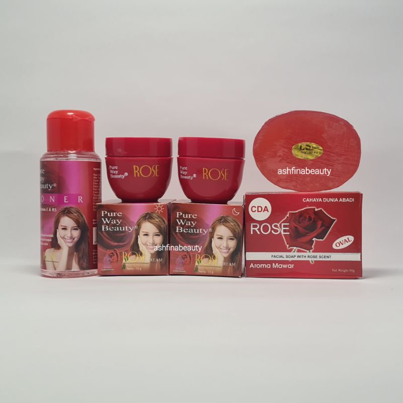 PAKET CREAM ROSE PURE WAY 4in1 BPOM