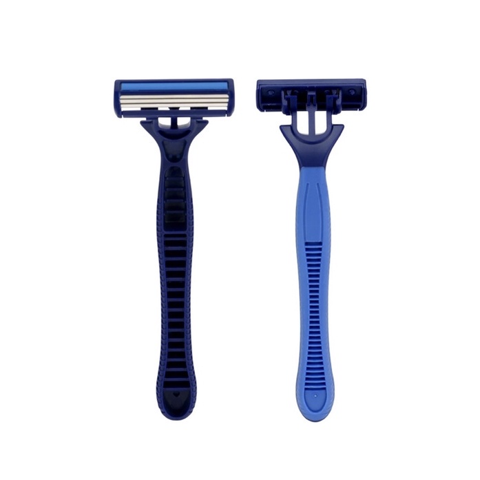 Alat Cukur Kumis dan Jenggot 3 Mata Pisau Cukuran Bulu Kemaluan Ketiak Rambut Kaki Manual Razor Double Blade Serbaguna