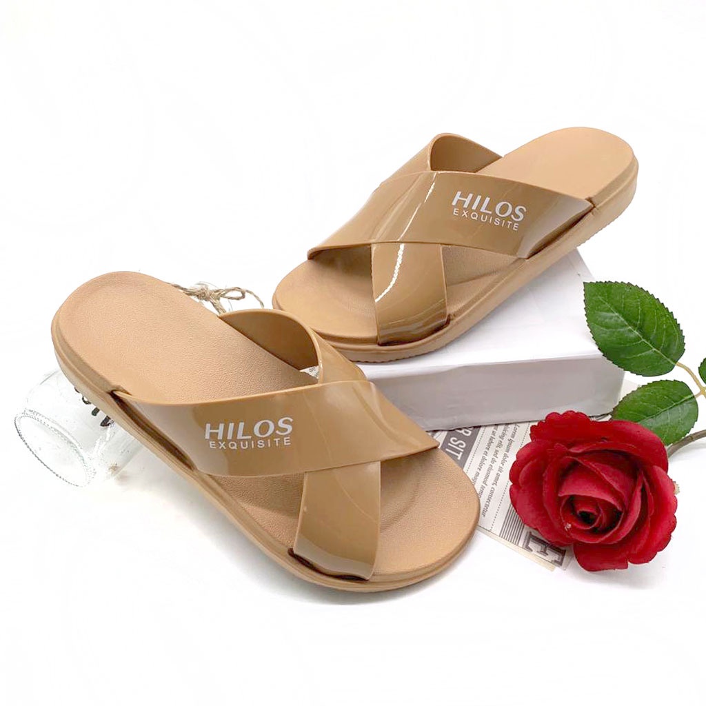 Sandal Slip On Wanita Terbaru Tali Silang Simpel Size 36-40