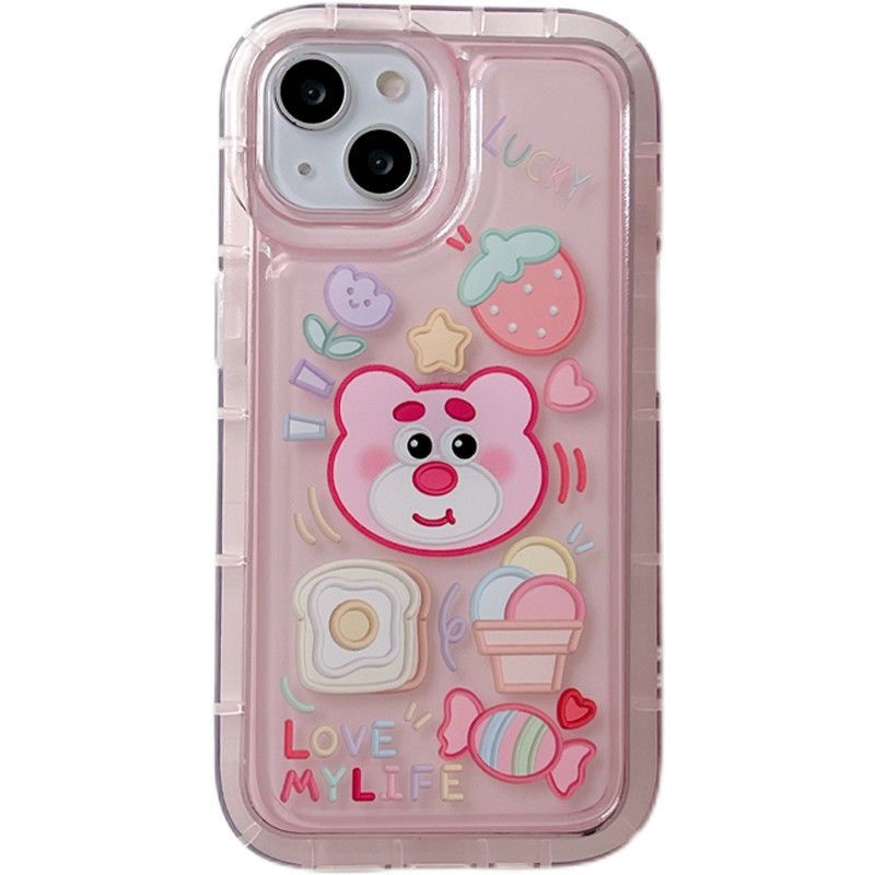 IPHONE Casing Ponsel Lembut Lucu Kompatibel Untuk Iphone14 13 11 12 Pro XS Max X XR 7 8 Plus Casing Transparan TPU Silikon Shockproof Cover