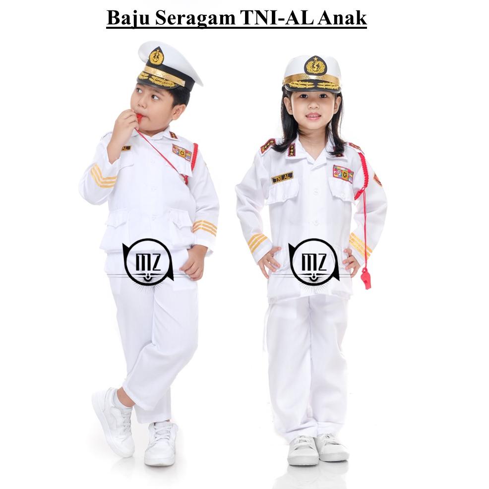 BAJU SETELAN TNI AL ANAK LAKI LAKI PEREMPUAN ANGKATAN LAUT ARMY COWOK CEWEK KOSTUM PROFESI ANAK BAJU