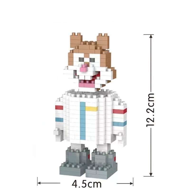 Puzzle Dimensi Kompatibel Dengan Lego Micro Diamond Partikel Kecil Blok Bangunan SpongeBob Anak Mainan Edukasi