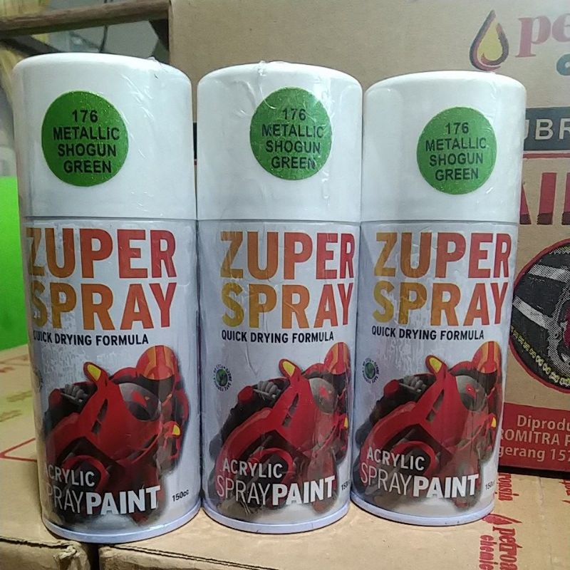 cat semprot pilok pilox zuper spray metallic Shogun green 176 150cc hijau metallic sogun