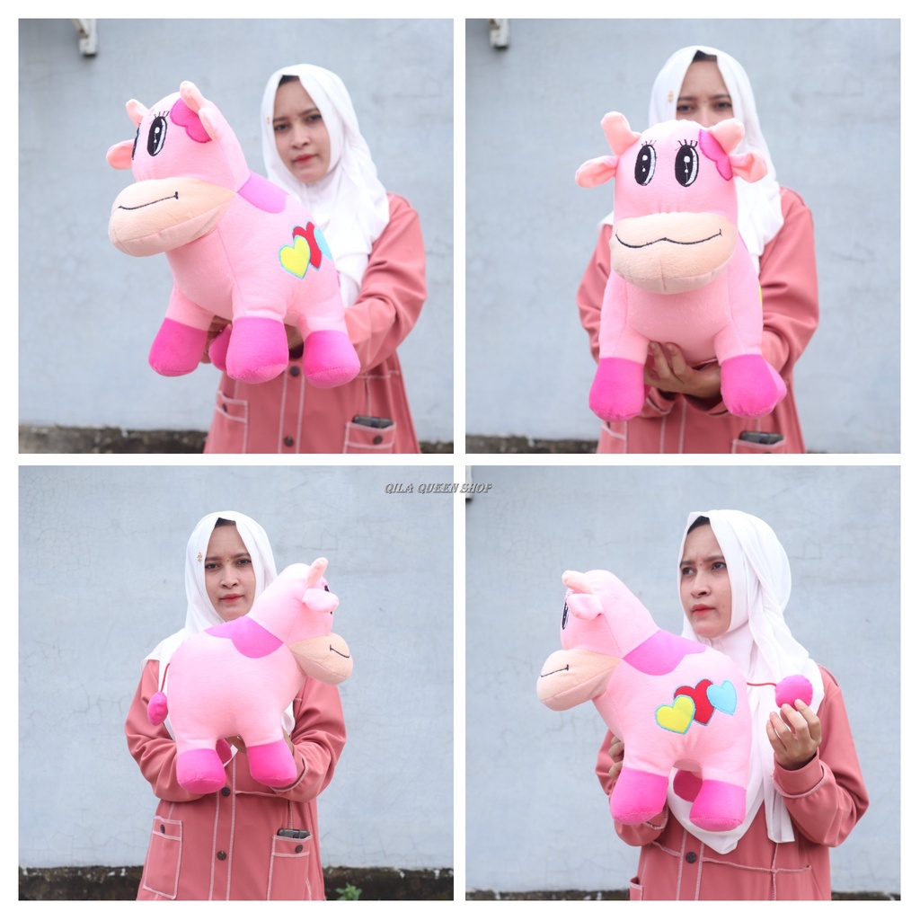 boneka sapi CANTIK XL tanggung murah. REAL PICT