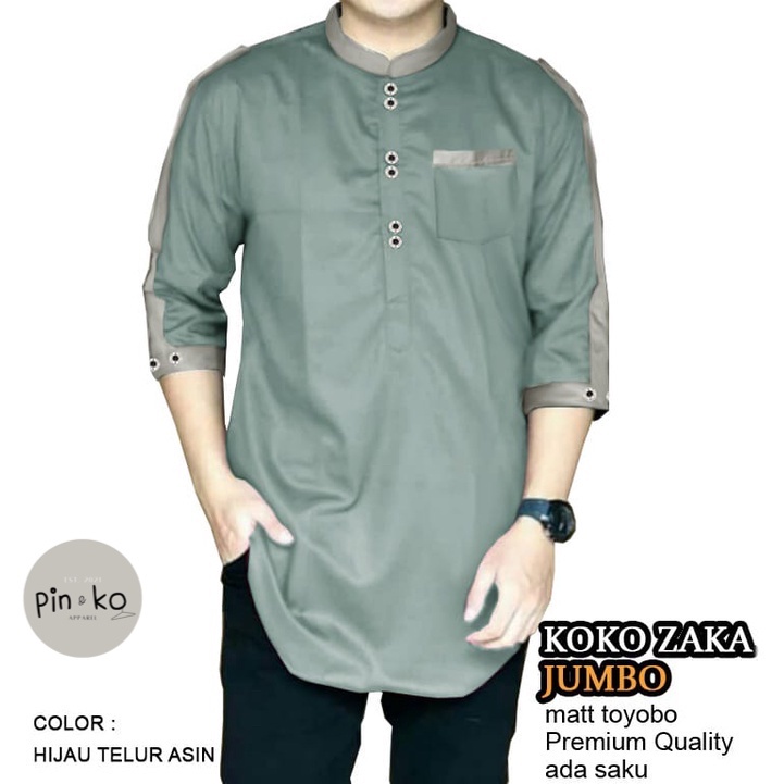 Baju Koko PIK - Koko Kurta Zaka Dewasa 3per4 S, M, L , XL, XXL, 3XL / Baju Koko Pria Jumbo/ Baju Mus