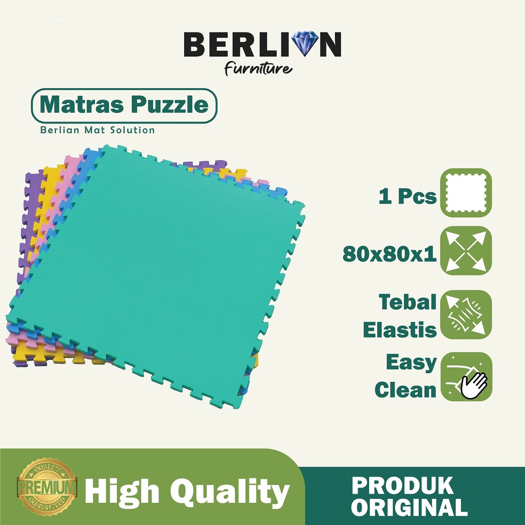 Matras Puzzle 80 x 80 Tbl 1 Cm isi 1 Pcs / Alas Lantai / Playmat / Tikar / Karpet / Alas Bermain anak