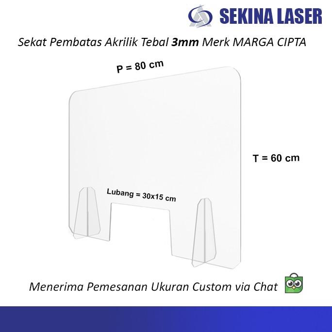 

SEKAT / PARTISI / PEMBATAS AKRILIK / ACRYLIC DEVIDER 3mm- 80 x 60 CM