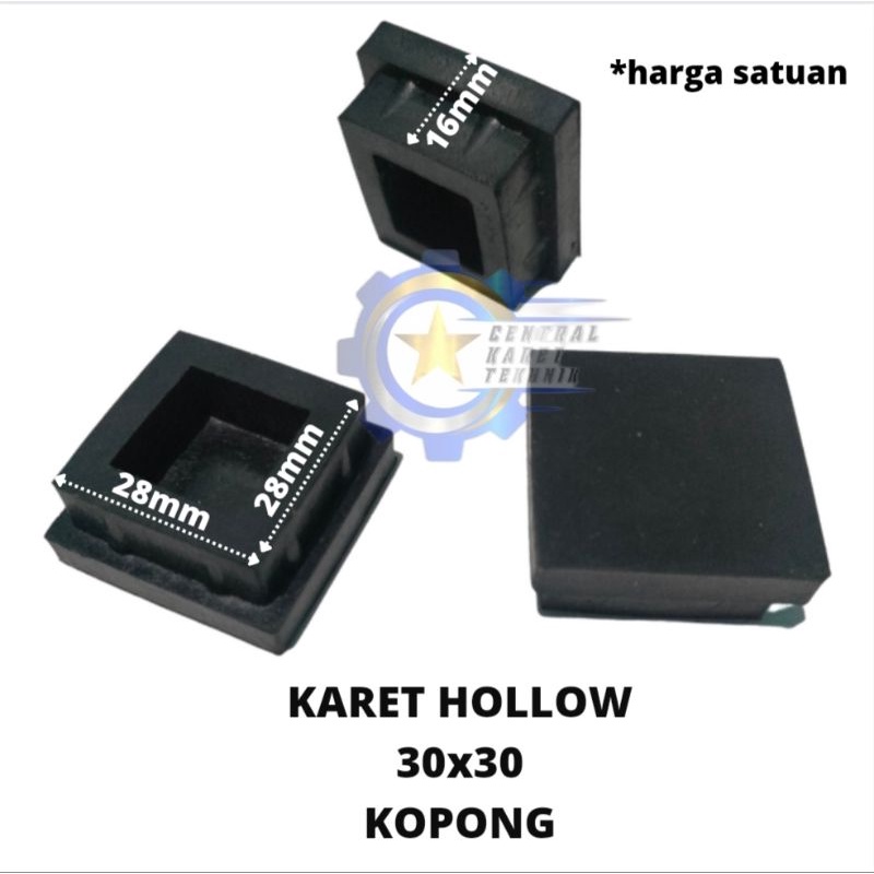 Karet Kaki Hollow 3x3 Kopong/Karet Tapak Kaki/Karet Alas Kaki Meja/Kursi
