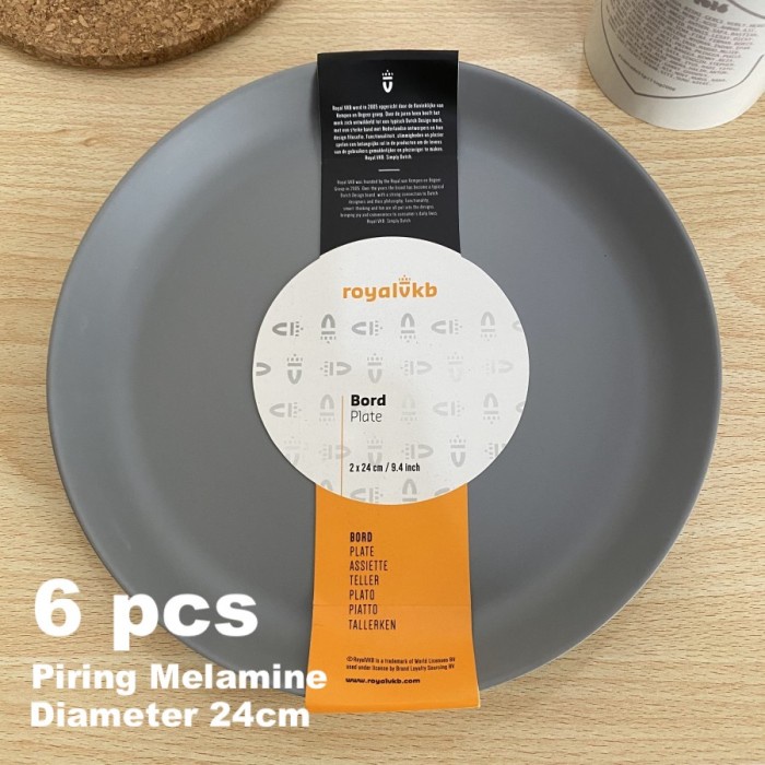 Piring Set 6Pcs Piring Melamin Royal Vkb / Setengah Lusin Piring Melamin 24Cm