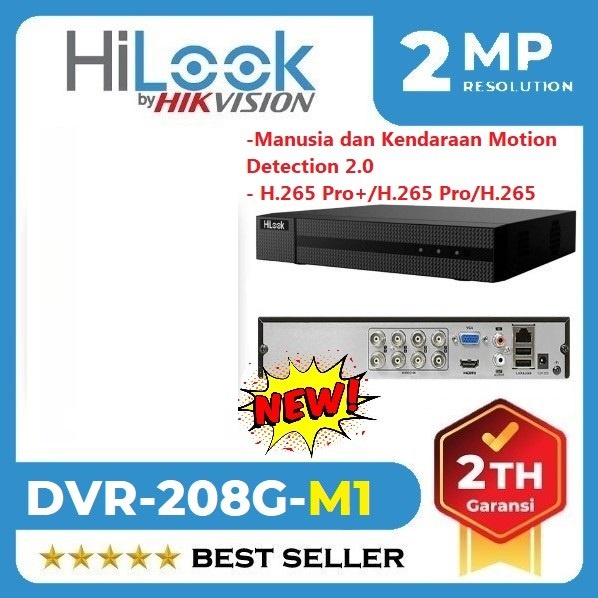 Paket CCTV HiLook by Hikvision 2MP DVR 8 Channel 6 Kamera Tanpa Kabel