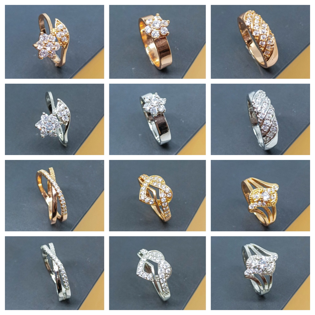 Cincin Titanium Wanita Emas Muda Anti Karat Asli Gold Emas Couple Dewasa Dan Luntur Logam Asesoris Jewelry
