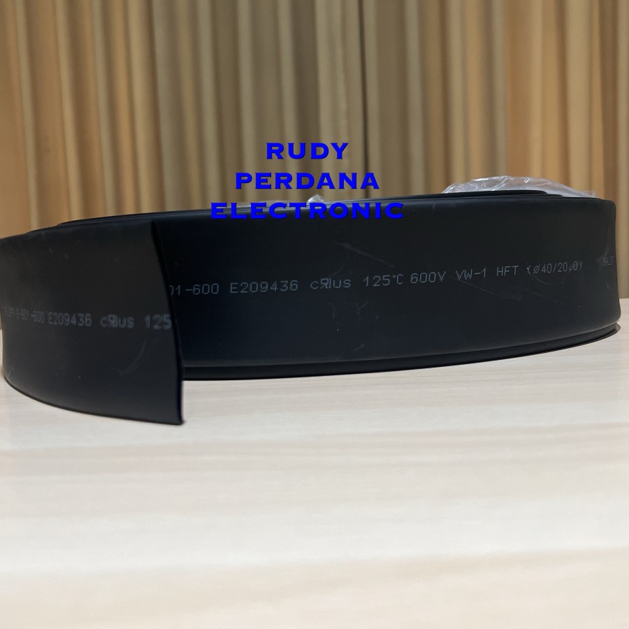HEAT SHRINK TUBE TUBING SELONGSONG BAKAR 40MM - METERAN