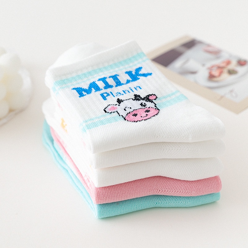 ⭐️𝐈𝐇𝐒 𝟗𝟖𝟑 𝐋𝐚𝐦𝐩𝐮𝐧𝐠⭐️Kaos Kaki Pria Wanita Motif Milk Kaos Kaki Panjang Casual Style