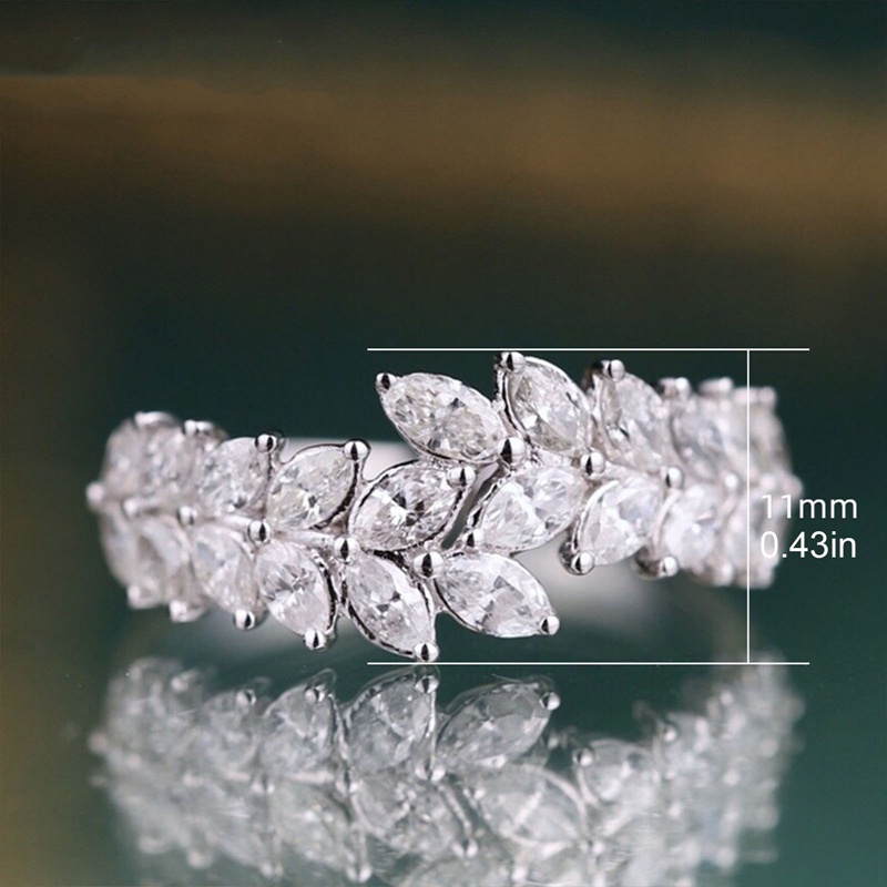 Fashion Daun Desain Cubic Zirconia Cincin Untuk Wanita Indah Pengantin Akad Pernikahan Pesta Rings Pernyataan Baru Aksesoris