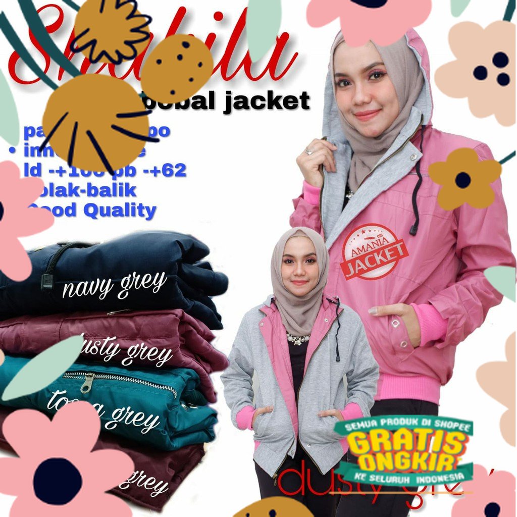 shakila bobal jaket wanita bolak balik parasut premium / batik jawa