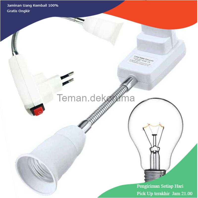 TD - LMP MING&amp;BEN Fitting Lampu Bohlam Adjustable EU Plug 240V E27 with Switch - SN3851