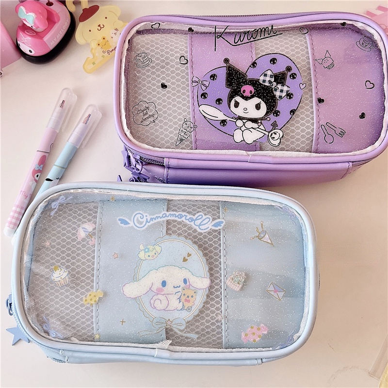 

Sanrio Tempat Pensil 3 Lapis Bahan PVC Transparan Motif Kartun