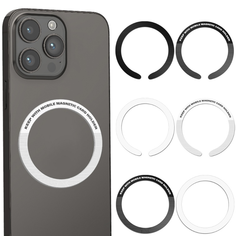 IPHONE Universal Mag-Safe Wireless Charger Sticker Magnetic Rings/Smartphone Stand Charging Magnetic Sheet Untuk Iphone14 13 12 Pro Max/Telepon Aksesoris