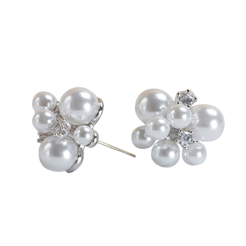 [AYBx] Baju Kaos Distro Pria Wanita Lengan Pendek 1pasang Fashion Baru Bunga Lucu Berbentuk Mutiara Buatan Dan Anting Stud Untuk Wanita