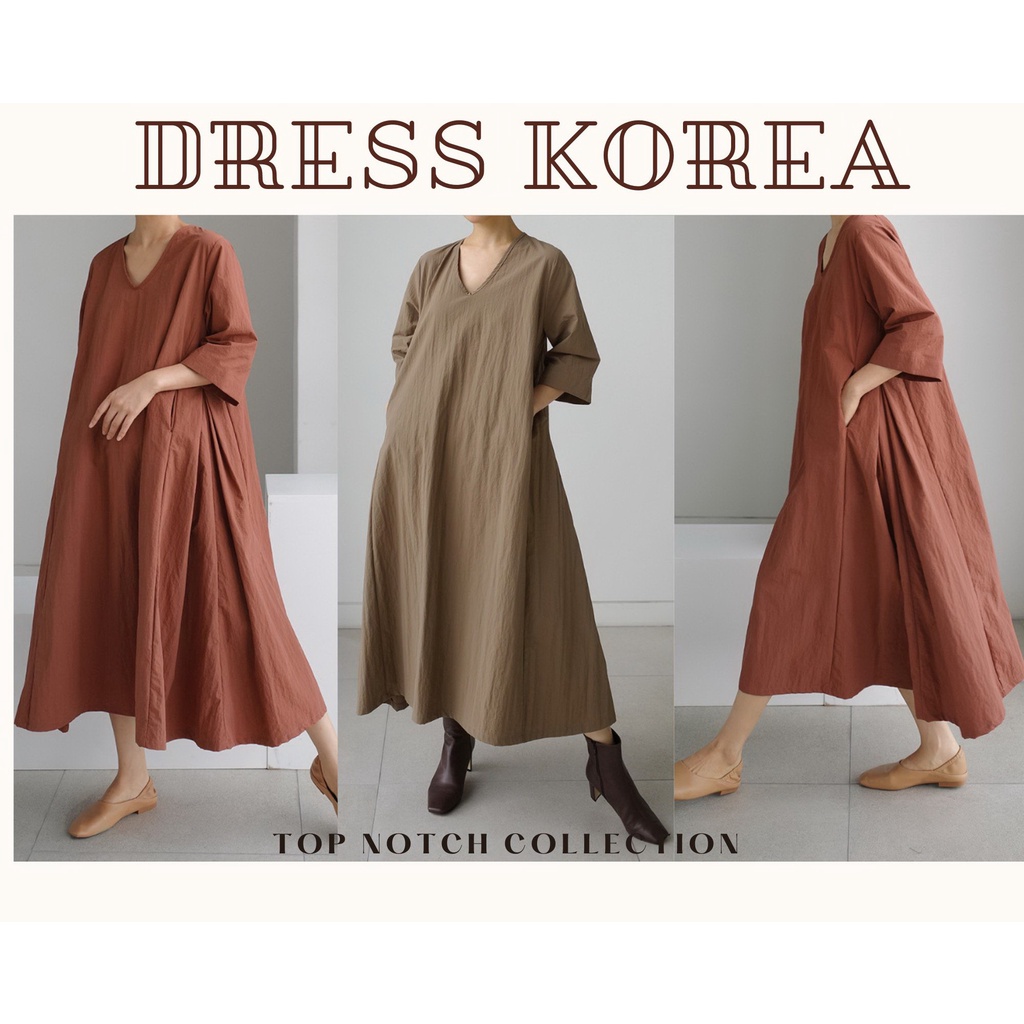 1067 Dress Korean Style Dress Polos Dress Panjang Dress Korea