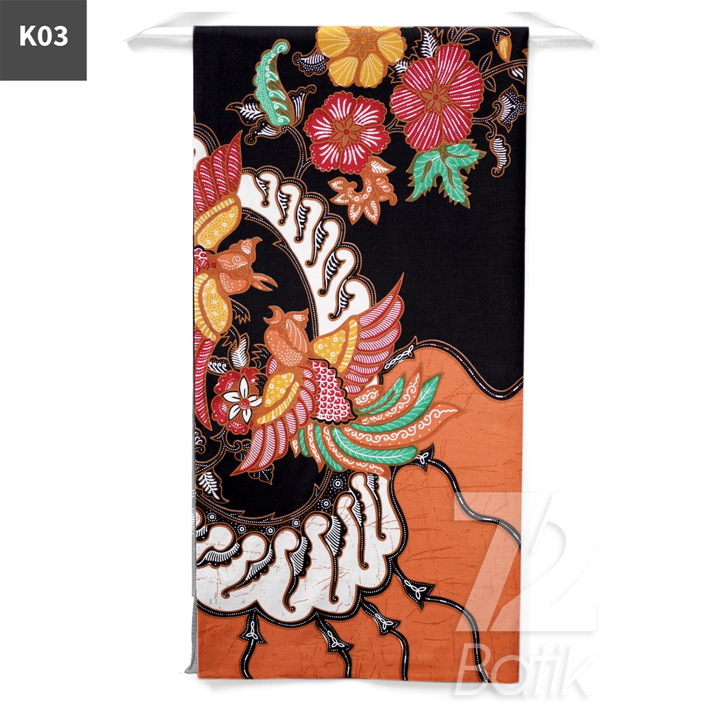 KAIN BATIK KATUN Premium Motif Burung Kembar Warna Merah Hitam 723170 Cap 72 Jarik Jarit Samping Kebat Panjang Batik Katun Modern Premium Bahan Seragam Batik Pernikahan Kantor Keluarga Murah Kamen Jadi Batik Bali Lembaran