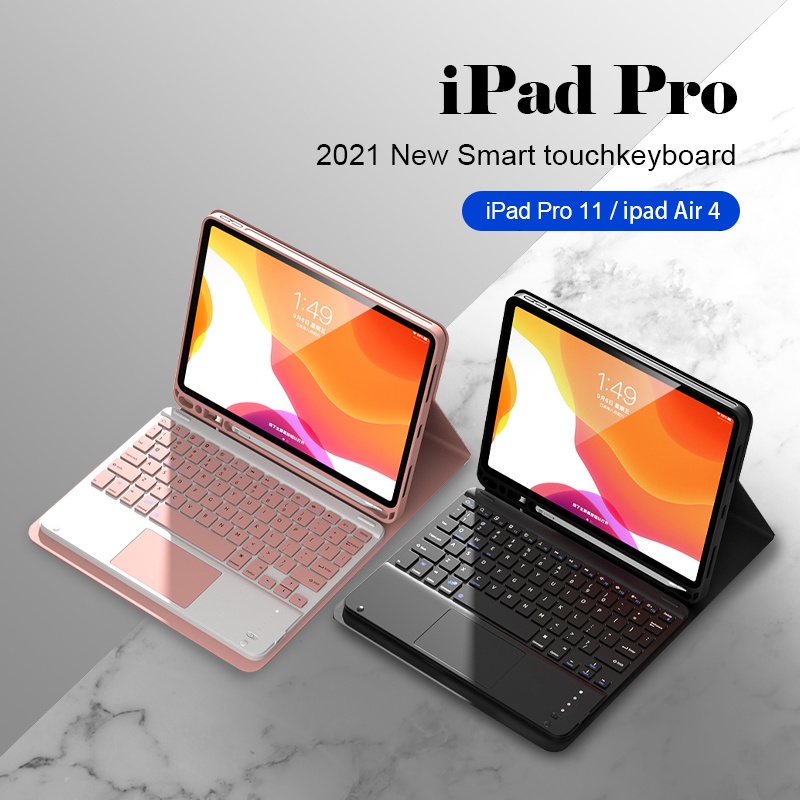 Bluetooth Keyboard Case Touchpad Thin and easy to carry Suitable for iPad Pro 11 2020 2021 2018 Air 4 / Air5 10.9