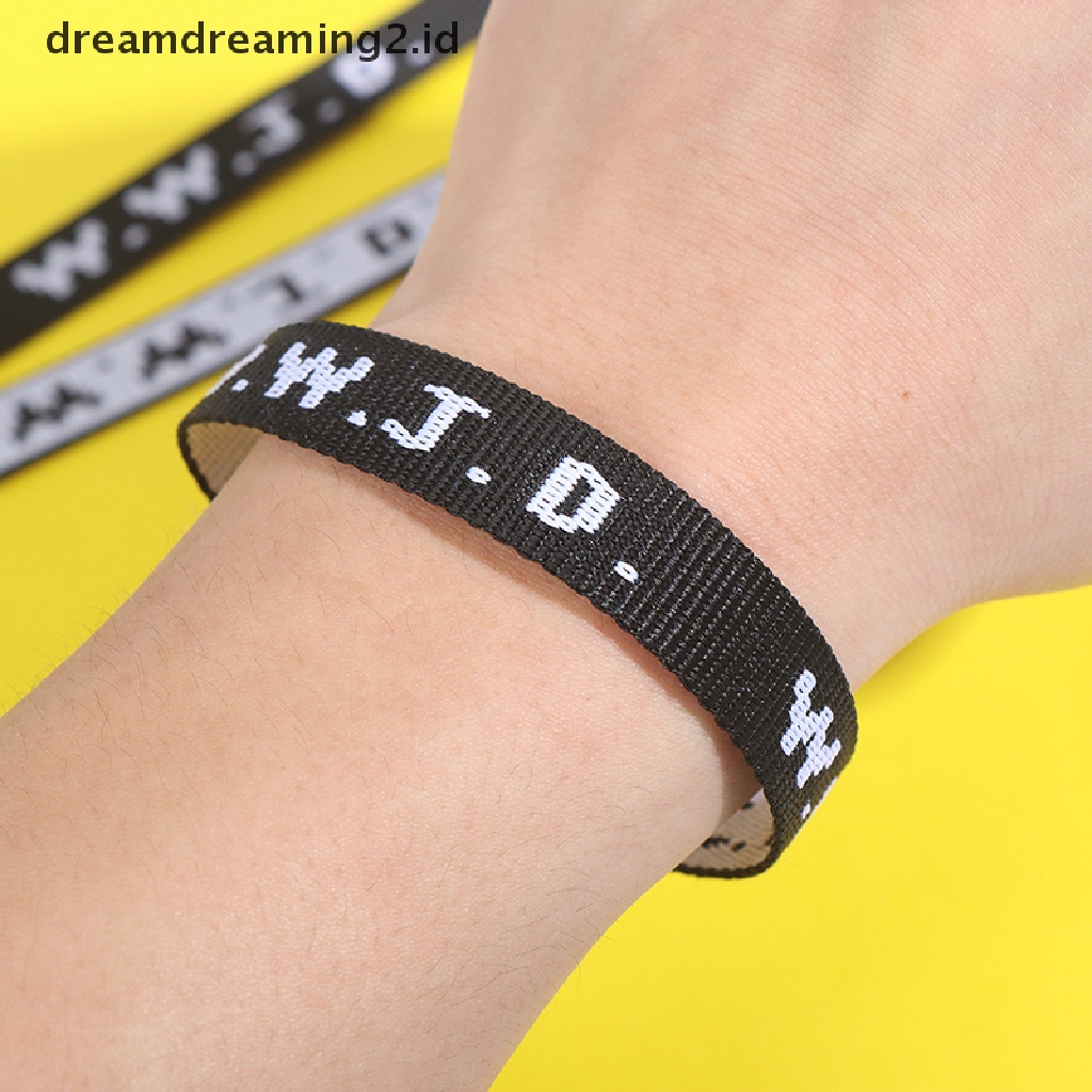 (dream) 4pcs Gelang WWJD Gelang Religi Gelang Alkitab What Would Jesus Do.