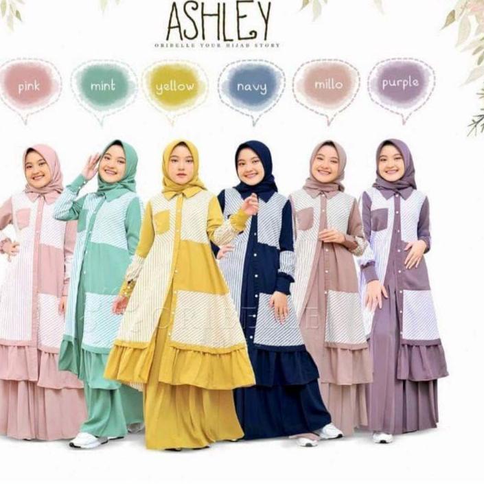 ❊ Ashley Kids Baju Muslim Anak Gamis Anak Perempuan Usia7-13th Baju Muslim Tanggung ☏