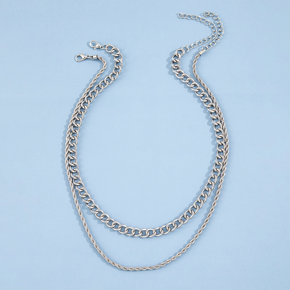 Desain Vintage Fashion Merek Horsewhip Kuba Rantai Aksesoris Punk Pria Chopin Kalung Hip-hop Fashion Perhiasan Kalung Set