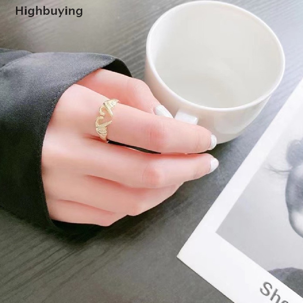 Hbid Desainer Double Hand Heart Couple Rings Untuk Wanita Cinta Peluk Tangan Cincin Kawin Valene Day Gift Adjustable Jewelry Glory