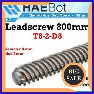 tools Lead Screw Leadscrew 800mm T8 Lead 8 Pitch 2mm Besi Ulir CNC 3D Printer ACME Router