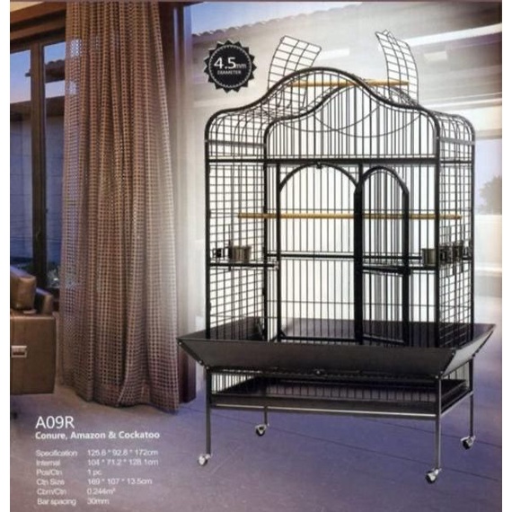 Kandang Burung Dayang Macaw Afrey Kakatua Parrot A09R - Bird Cage A09 R - Ready putih