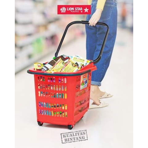 Lion Star Trolley Basket Troli Keranjang Belanja Shopping Bucket Roda BW-31 bw-32 super indo alfa