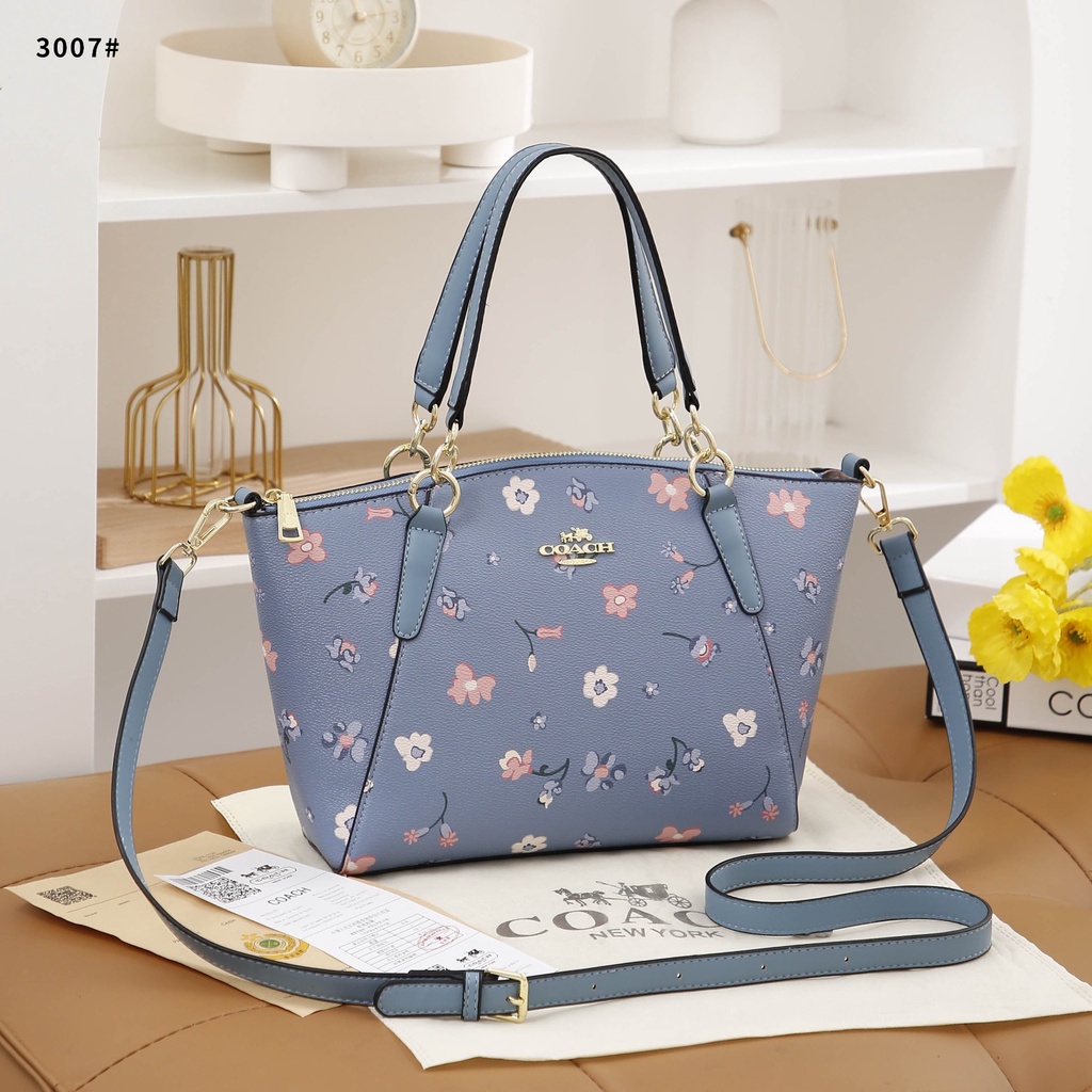 COA Satchel With Dreamy Land Floral Print and Signature Canvas 3007