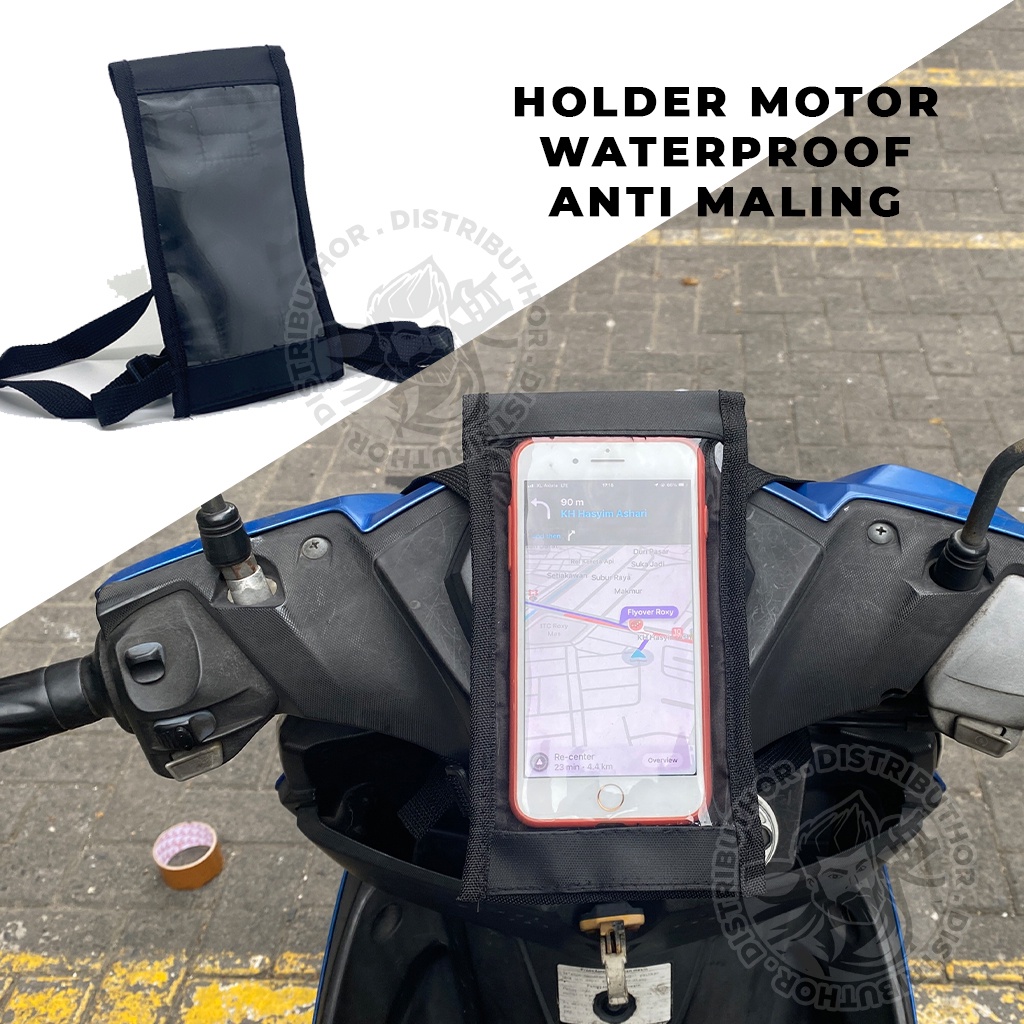 CUCI GUDANG Holder Hp Motor Tas Waterproof Handphone Di Stang Sarung Pelindung Ponsel Hape Untuk