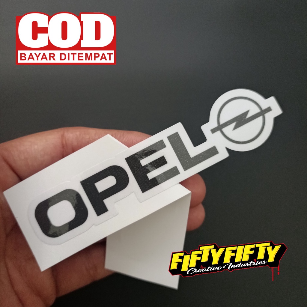 Stiker Print Cut OPEL Stiker Printing Laminasi Glossy Stiker Motor Mobil Helm Sudah Membentuk Pola Desain