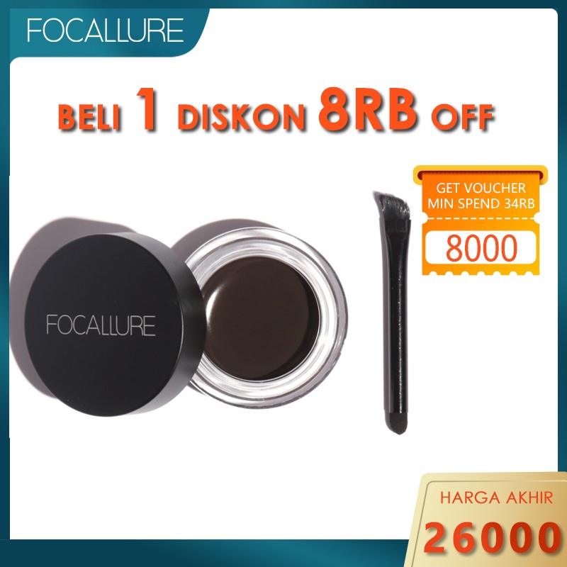 FOCALLURE Eyebrow Cream Eyebrow Gel Waterproof Pensil Alis Sikat Alis Tahan Air Tahan Lama Tahan Lama