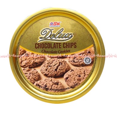 Asw Foods Deluxe 150gr Chocolate Chips Cookies Cokelat Chip Biskuit Cip Kukis Coklat Kemasan Kaleng Biscuit Dengan Taburan Choco Chips Food Delux