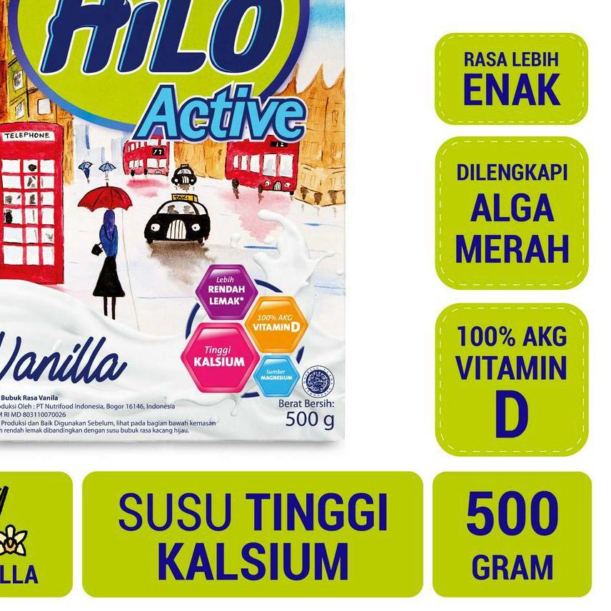 

♬ Hilo Active Vanilla 500 gram - Susu Tinggi Kalsium Rendah Lemak ➩