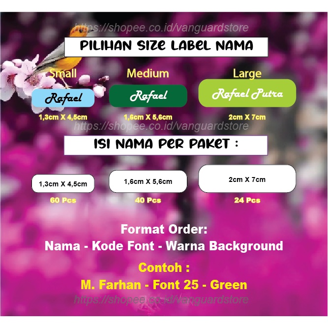 CUSTOM NAMA LABEL SERAGAM SEKOLAH PESANTREN STIKER KAOS SABLON SETRIKA NAME TAG LAUNDRY