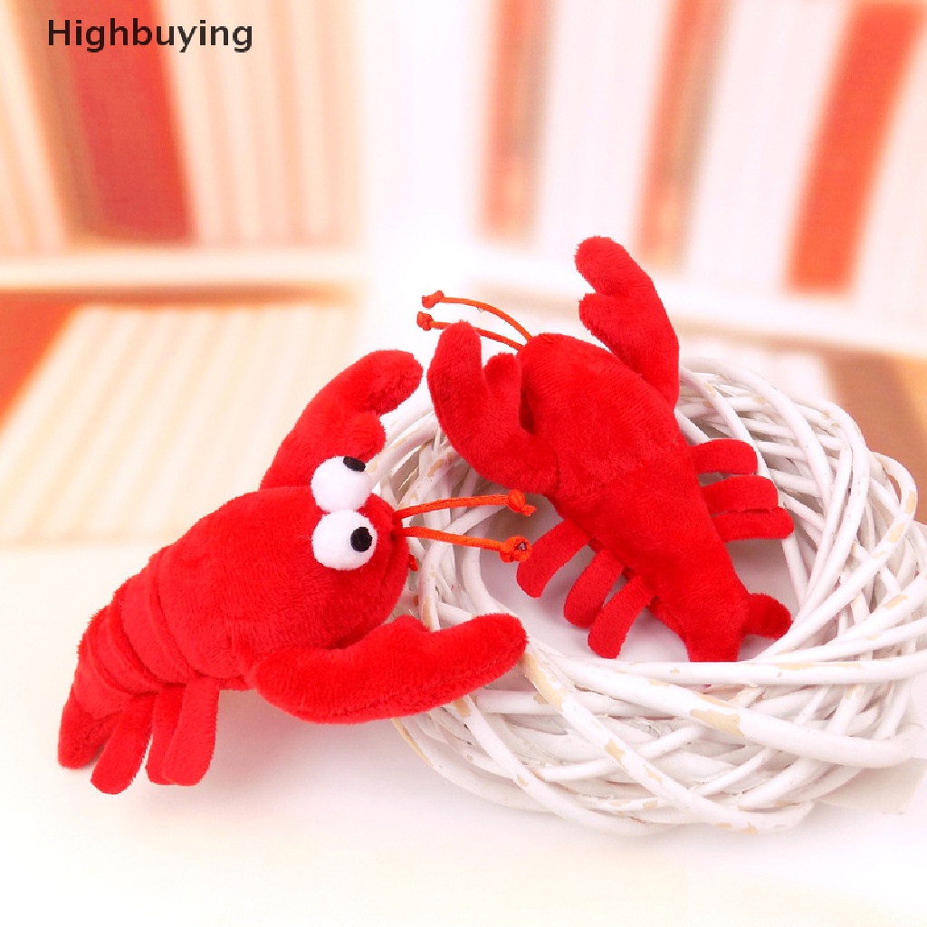 Hbid Boneka Lucu Gantungan Kunci Lobster Merah Mainan Mewah Liontin Kepiting Boneka Binatang PP Katun Mainan Kartun Mewah Liontin Gadis Hadiah Glory