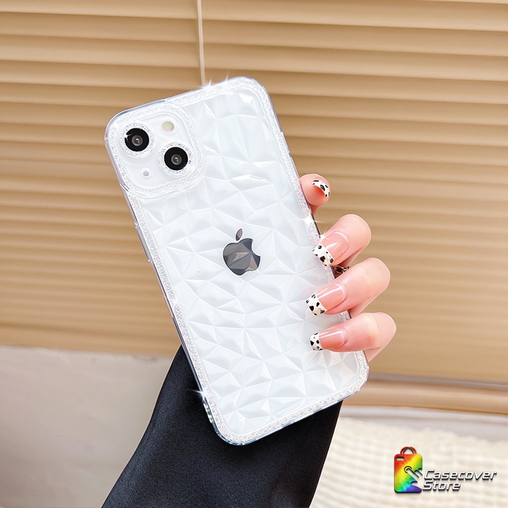 Diamond Space Slicone Case For iPhone 13 Pro Promax 14 14 Plus 14 Pro 14 Promax / Case iPhone / Casing iPhone